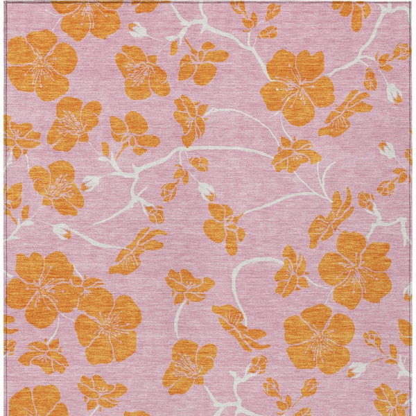 Homeroots 3' Black And Gold Floral Washable Area Rug For Indoor And Outdoor Use – Durable And Stylish Design 8' X 10' Polyester 600039