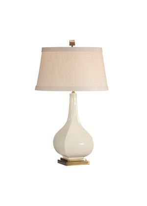 Wildwood Dawson Lamp With Spruce Glaze Porcelain And Antique Bronze Base — Hand-Finished Artisanal Lighting White/Cream 60004