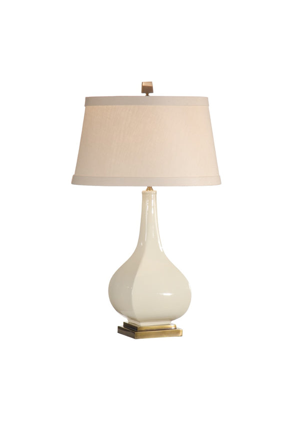 Wildwood Dawson Lamp With Spruce Glaze Porcelain And Antique Bronze Base — Hand-Finished Artisanal Lighting White/Cream 60004
