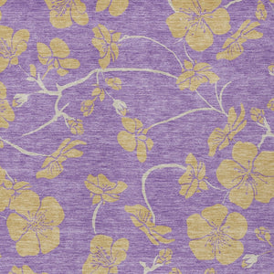 Homeroots 3' Black And Gold Floral Washable Area Rug For Indoor And Outdoor Use – Durable And Stylish Design 3' X 5' Polyester 600042