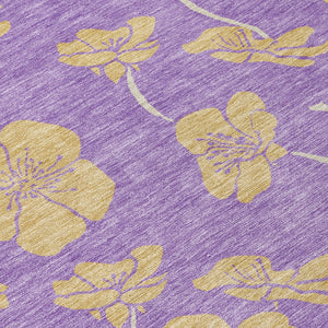 Homeroots 3' Black And Gold Floral Washable Area Rug For Indoor And Outdoor Use – Durable And Stylish Design 3' X 5' Polyester 600042