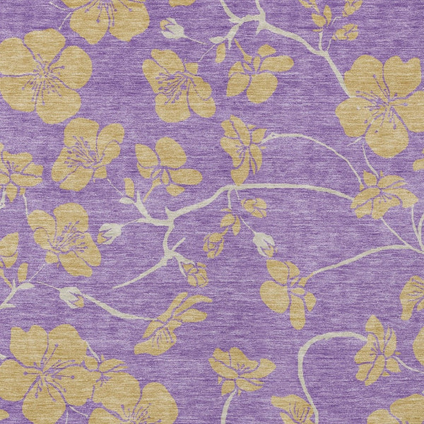 Homeroots 3' Black And Gold Floral Washable Area Rug For Indoor And Outdoor Use – Durable And Stylish Design 8' X 10' Polyester 600045