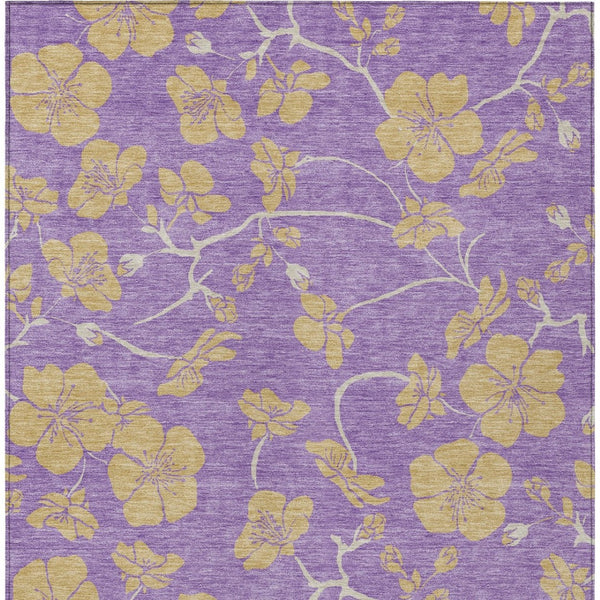 Homeroots 3' Black And Gold Floral Washable Area Rug For Indoor And Outdoor Use – Durable And Stylish Design 10' X 14' Polyester 600047