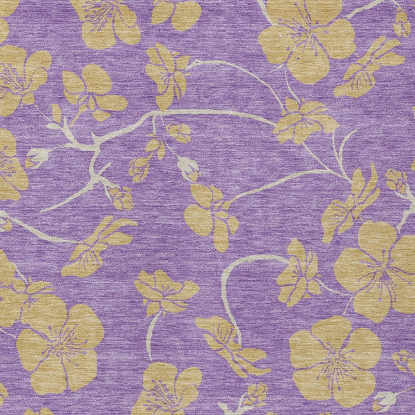 Homeroots 3' Black And Gold Floral Washable Area Rug For Indoor And Outdoor Use – Durable And Stylish Design 10' X 14' Polyester 600047