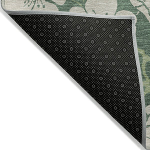 Homeroots 3' Black And Gold Floral Washable Area Rug For Indoor And Outdoor Use – Durable And Stylish Design 3' X 5' Polyester 600048