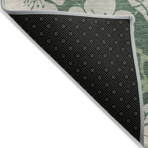 Homeroots 3' Black And Gold Floral Washable Area Rug For Indoor And Outdoor Use – Durable And Stylish Design 3' X 5' Polyester 600048