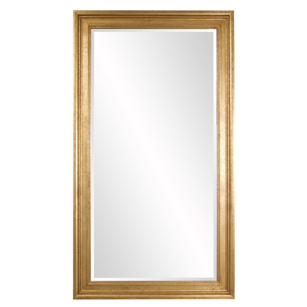 Howard Elliott Chandler Large Wood Frame Mirror With Country Gold Leaf Finish - Perfect For Floor Or Wall Display Gold Wood 60004-howard-elliott