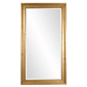 Howard Elliott Chandler Large Wood Frame Mirror With Country Gold Leaf Finish - Perfect For Floor Or Wall Display Gold Wood 60004-howard-elliott