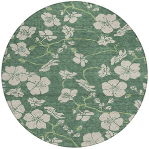 Homeroots 3' Black And Gold Floral Washable Area Rug For Indoor And Outdoor Use – Durable And Stylish Design 8' Round Polyester 600050