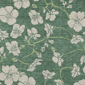 Homeroots 3' Black And Gold Floral Washable Area Rug For Indoor And Outdoor Use – Durable And Stylish Design 8' X 10' Polyester 600051