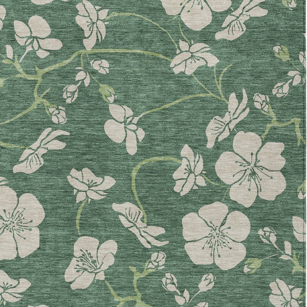 Homeroots 3' Black And Gold Floral Washable Area Rug For Indoor And Outdoor Use – Durable And Stylish Design 9' X 12' Polyester 600052