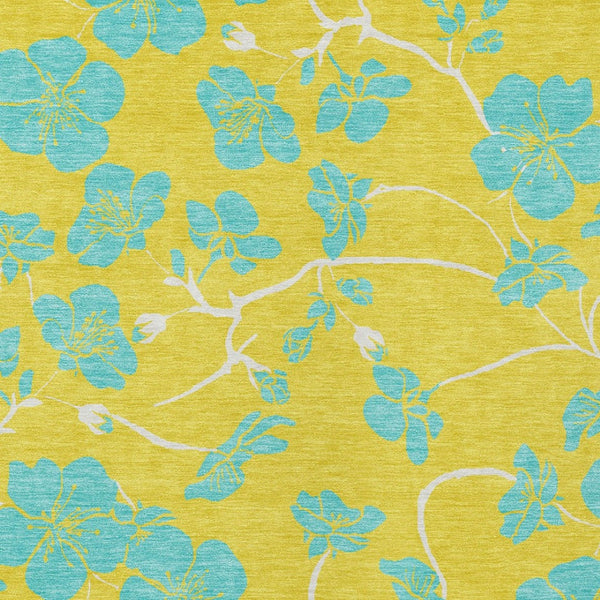 Homeroots 3' Black And Gold Floral Washable Area Rug For Indoor And Outdoor Use – Durable And Stylish Design 3' X 5' Polyester 600054