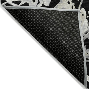 Homeroots 3' Artichoke Green And Ivory Abstract Washable Rug For Indoor And Outdoor Use - Stylish And Durable 9' X 12' Polyester 600070