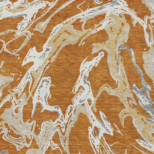 Homeroots 3' Artichoke Green And Ivory Abstract Washable Rug For Indoor And Outdoor Use - Stylish And Durable 8' X 10' Polyester 600081