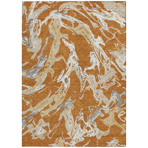 Homeroots 3' Artichoke Green And Ivory Abstract Washable Rug For Indoor And Outdoor Use - Stylish And Durable 9' X 12' Polyester 600082