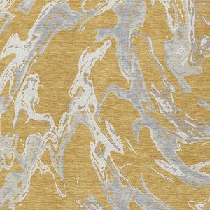 Homeroots 3' Artichoke Green And Ivory Abstract Washable Rug For Indoor And Outdoor Use - Stylish And Durable 3' X 5' Polyester 600084