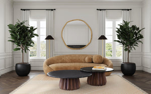 Basset Mirror Jennings Modern Cocktail Table With Polished Black Marble Top And Solid Royal Brown Mango Base Brown Wood,Marble 6001-223b-t-sml