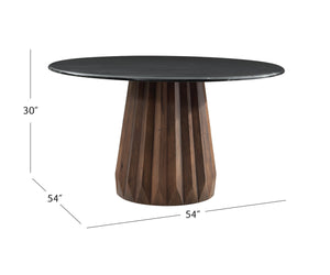 Basset Mirror Jennings Modern Dining Table With Sleek Polished Black Marble Top And Royal Brown Mango Base Brown Wood,Marble 6001-700b-t