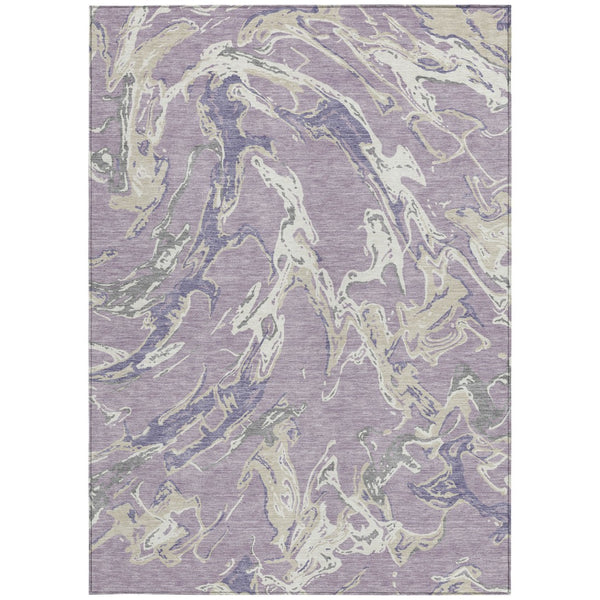 Homeroots 3' Artichoke Green And Ivory Abstract Washable Rug For Indoor And Outdoor Use - Stylish And Durable 3' X 5' Polyester 600102