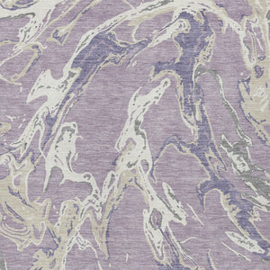 Homeroots 3' Artichoke Green And Ivory Abstract Washable Rug For Indoor And Outdoor Use - Stylish And Durable 3' X 5' Polyester 600102