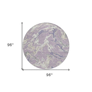 Homeroots 3' Artichoke Green And Ivory Abstract Washable Rug For Indoor And Outdoor Use - Stylish And Durable 8' Round Polyester 600104