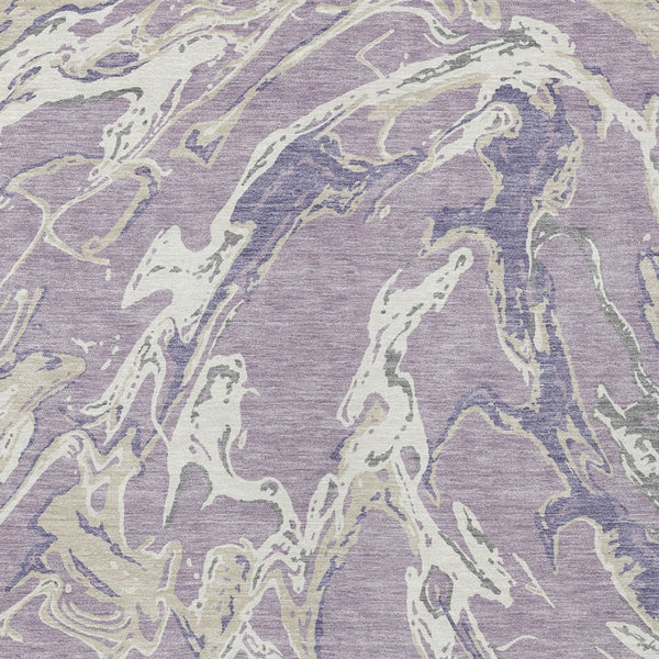 Homeroots 3' Artichoke Green And Ivory Abstract Washable Rug For Indoor And Outdoor Use - Stylish And Durable 9' X 12' Polyester 600106