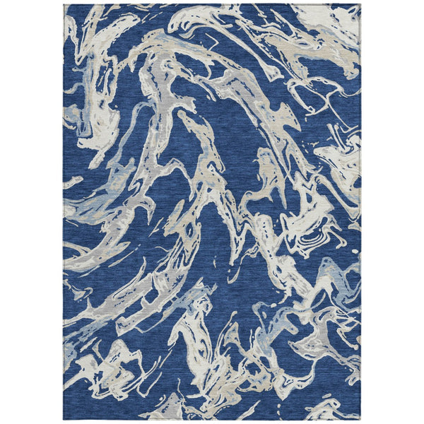 Homeroots 3' Artichoke Green And Ivory Abstract Washable Rug For Indoor And Outdoor Use - Stylish And Durable 3' X 5' Polyester 600108