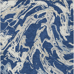 Homeroots 3' Artichoke Green And Ivory Abstract Washable Rug For Indoor And Outdoor Use - Stylish And Durable 8' X 10' Polyester 600111