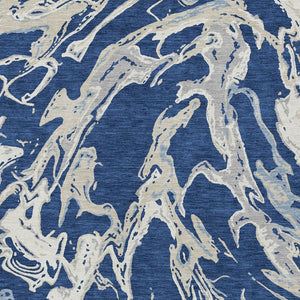 Homeroots 3' Artichoke Green And Ivory Abstract Washable Rug For Indoor And Outdoor Use - Stylish And Durable 8' X 10' Polyester 600111