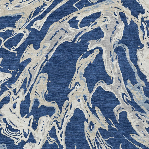 Homeroots 3' Artichoke Green And Ivory Abstract Washable Rug For Indoor And Outdoor Use - Stylish And Durable 8' X 10' Polyester 600111