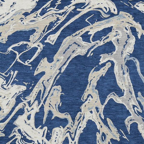 Homeroots 3' Artichoke Green And Ivory Abstract Washable Rug For Indoor And Outdoor Use - Stylish And Durable 9' X 12' Polyester 600112