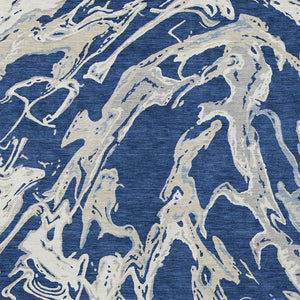 Homeroots 3' Artichoke Green And Ivory Abstract Washable Rug For Indoor And Outdoor Use - Stylish And Durable 10' X 14' Polyester 600113