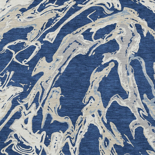 Homeroots 3' Artichoke Green And Ivory Abstract Washable Rug For Indoor And Outdoor Use - Stylish And Durable 10' X 14' Polyester 600113