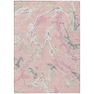 Homeroots 3' Artichoke Green And Ivory Abstract Washable Rug For Indoor And Outdoor Use - Stylish And Durable 3' X 5' Polyester 600120