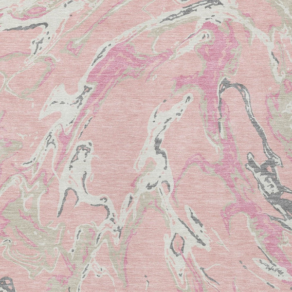 Homeroots 3' Artichoke Green And Ivory Abstract Washable Rug For Indoor And Outdoor Use - Stylish And Durable 5' X 8' Polyester 600121