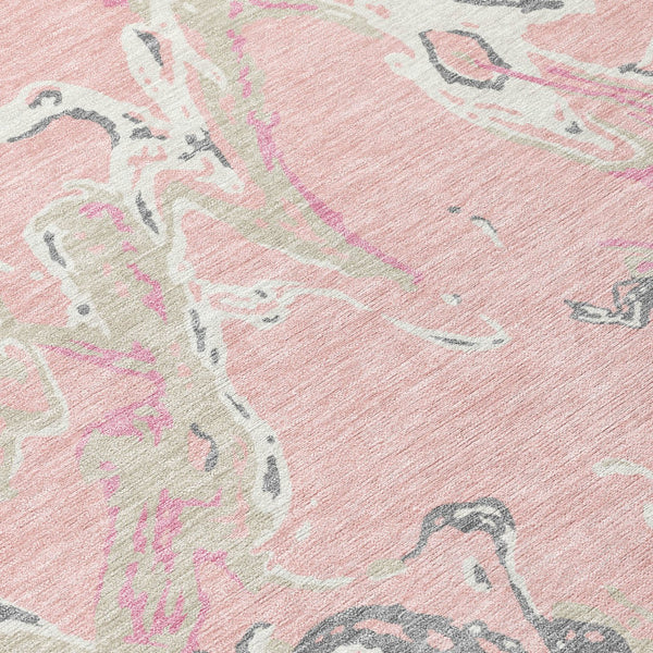 Homeroots 3' Artichoke Green And Ivory Abstract Washable Rug For Indoor And Outdoor Use - Stylish And Durable 8' Round Polyester 600122