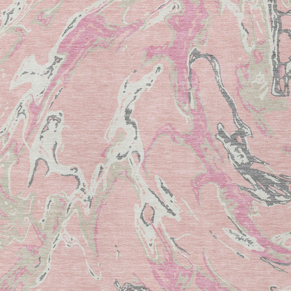 Homeroots 3' Artichoke Green And Ivory Abstract Washable Rug For Indoor And Outdoor Use - Stylish And Durable 8' X 10' Polyester 600123