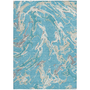 Homeroots 3' Artichoke Green And Ivory Abstract Washable Rug For Indoor And Outdoor Use - Stylish And Durable 9' X 12' Polyester 600130
