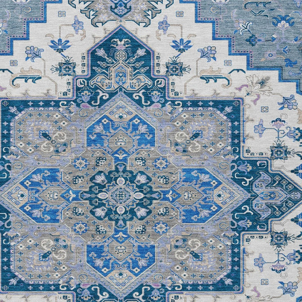 Homeroots 3' Beige Green Brown Oriental Washable Area Rug For Indoor Outdoor Spaces - Durable & Stylish 9' X 12' Polyester 600148