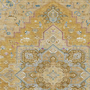 Homeroots 3' Beige Green Brown Oriental Washable Area Rug For Indoor Outdoor Spaces - Durable & Stylish 5' X 8' Polyester 600157