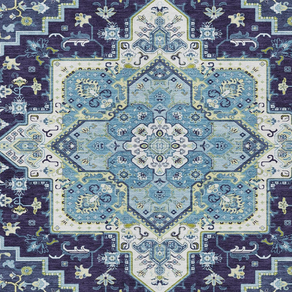 Homeroots 3' Beige Green Brown Oriental Washable Area Rug For Indoor Outdoor Spaces - Durable & Stylish 8' X 10' Polyester 600171