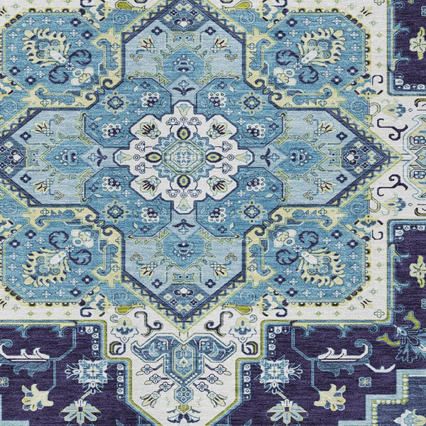 Homeroots 3' Beige Green Brown Oriental Washable Area Rug For Indoor Outdoor Spaces - Durable & Stylish 10' X 14' Polyester 600173