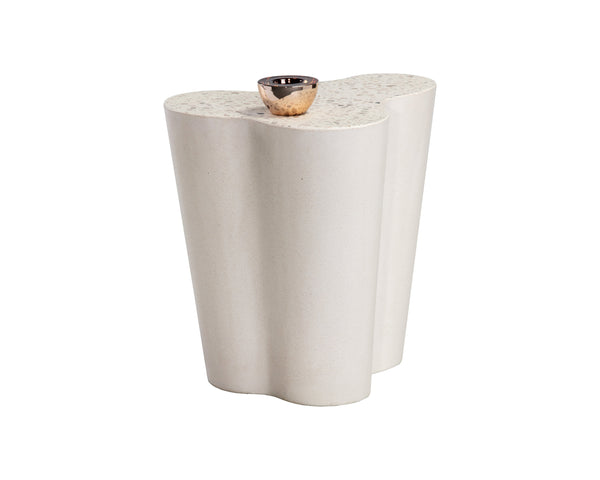 Sunpan Ava End Table - Contemporary Concrete Design with Unique Finish for Stylish Indoor or Outdoor Spaces Terrazzo