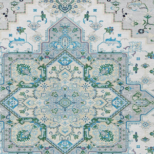 Homeroots 3' Beige Green Brown Oriental Washable Area Rug For Indoor Outdoor Spaces - Durable & Stylish 3' X 5' Polyester 600192