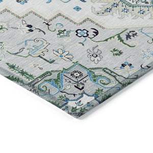 Homeroots 3' Beige Green Brown Oriental Washable Area Rug For Indoor Outdoor Spaces - Durable & Stylish 5' X 8' Polyester 600193