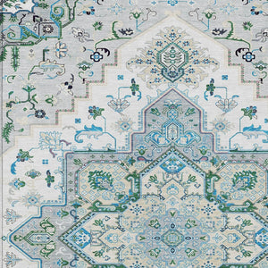 Homeroots 3' Beige Green Brown Oriental Washable Area Rug For Indoor Outdoor Spaces - Durable & Stylish 10' X 14' Polyester 600197