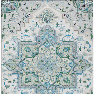 Homeroots 3' Beige Green Brown Oriental Washable Area Rug For Indoor Outdoor Spaces - Durable & Stylish 10' X 14' Polyester 600197