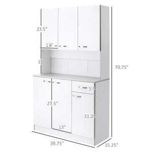 English Elm Homcom 71" Modern Buffet Hutch - Stylish Storage & Display Solution For Kitchen & Dining Spaces W2225S00044