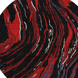 Homeroots 3' Abstract Beige Teal Blue And Ivory Washable Area Rug For Indoor Outdoor Style And Comfort 8' Round Polyester 600212