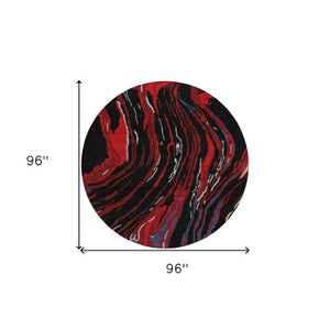 Homeroots 3' Abstract Beige Teal Blue And Ivory Washable Area Rug For Indoor Outdoor Style And Comfort 8' Round Polyester 600212